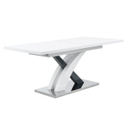 Furniture in Fashion Axara Small Extending Gloss Dining Table In White And Grey - thumbnail 4