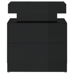 Berkfield Bedside Cabinet High Gloss Black 45X35X52 Cm Engineered Wood - thumbnail 4