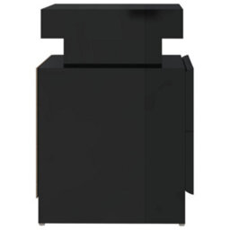 Berkfield Bedside Cabinet High Gloss Black 45X35X52 Cm Engineered Wood - thumbnail 5