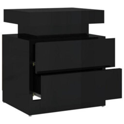 Berkfield Bedside Cabinet High Gloss Black 45X35X52 Cm Engineered Wood - thumbnail 6