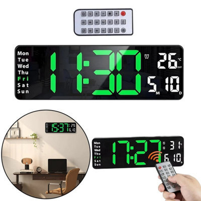"Led Wall Clock 13"" Large Digital Desk Clock With Calendar Temperature Home Clock" - image 1