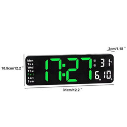 "Led Wall Clock 13"" Large Digital Desk Clock With Calendar Temperature Home Clock" - thumbnail 2