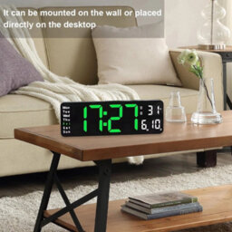 "Led Wall Clock 13"" Large Digital Desk Clock With Calendar Temperature Home Clock" - thumbnail 4