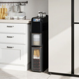Gainoom 4-Tier Bathroom Storage Cabinet Black 18 Cm Narrow Floor Organizer With 2 Drawers - thumbnail 8