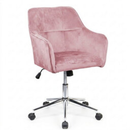 EVRE Pink Velvet Office Chair  Swivel Desk Chair With Wheels & Adjustable Height