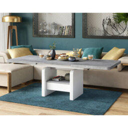 Heze Furniture Lotta 2 In 1 Extending Coffee / Dining Table 120-180Cm - Concrete / White - thumbnail 6