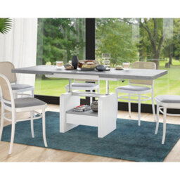 Heze Furniture Lotta 2 In 1 Extending Coffee / Dining Table 120-180Cm - Concrete / White - thumbnail 3