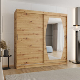 Arte Rossa Sliding Door Wardrobe 200Cm Oak Artisan - Durable Storage For Active Homes - thumbnail 1