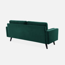 Sweeek. 3-Seater Fabric Sofa With Vintage Style Ivar Dark Green - thumbnail 4