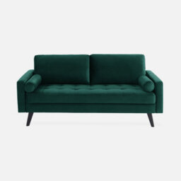Sweeek. 3-Seater Fabric Sofa With Vintage Style Ivar Dark Green - thumbnail 3