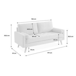 Sweeek. 3-Seater Fabric Sofa With Vintage Style Ivar Dark Green - thumbnail 6