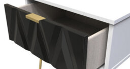 Dallas 1 Drawer Bedside In Deep Black & White (Ready Assembled) - thumbnail 5