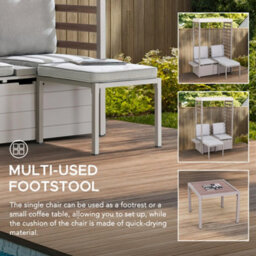 Sunjoy Outdoor 2-Seater Sofa With Footstool Patio Loveseat With Storage And Uv Resistant Canopy - thumbnail 5
