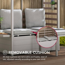Sunjoy Outdoor 2-Seater Sofa With Footstool Patio Loveseat With Storage And Uv Resistant Canopy - thumbnail 6