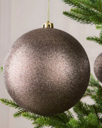 Werchristmas Mocha Extra Large Shatterproof Bauble Glitter 20 Cm - thumbnail 4