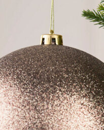 Werchristmas Mocha Extra Large Shatterproof Bauble Glitter 20 Cm - thumbnail 5