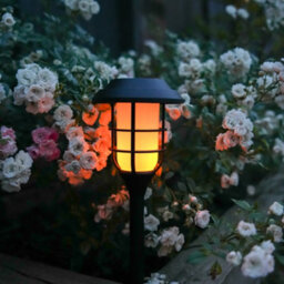 Gardenwize Pack Of 4 Solar Powered Flaming Led Garden Stake Lights Decorative Porch Patio Walkway  Automatic Led - thumbnail 2