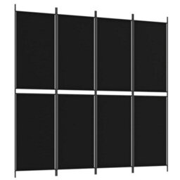 Vidaxl 4-Panel Room Divider Black 200X200 Cm Fabric Room Dividers - thumbnail 2