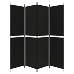 Vidaxl 4-Panel Room Divider Black 200X200 Cm Fabric Room Dividers - thumbnail 4