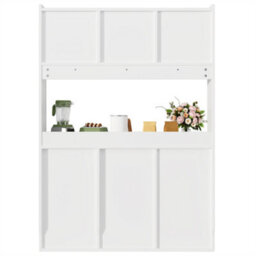 Abrihome Tall Display Cabinet With Adjustable Shelves & Led Lighting, 120X35X167Cm, In White/black - thumbnail 9