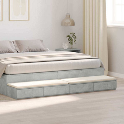 Berkfield Bed Drawers Concrete Grey 180X36,5X16,5 Cm Engineered Wood - image 1