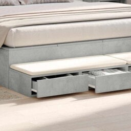 Berkfield Bed Drawers Concrete Grey 180X36,5X16,5 Cm Engineered Wood - thumbnail 4