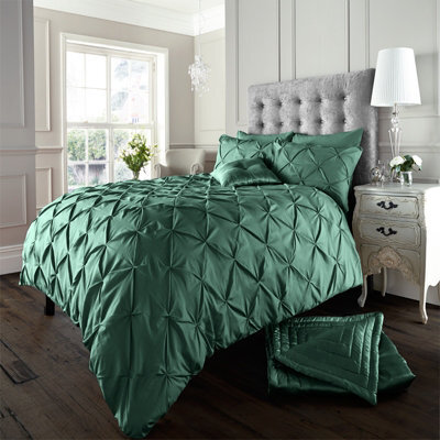 Gc Gaveno Cavailia Dazzling Diamonds Duvet Cover Bedding Set Green Single 2Pc With Pintuck Quilt Cover - image 1