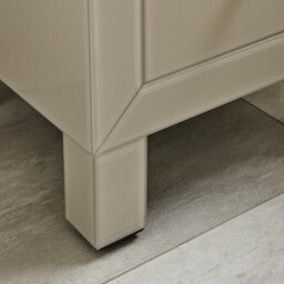 Furniturebox Uk Lexi Small Slimline Taupe 3 Drawer Mirrored Bedside Table - thumbnail 7