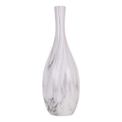 Deenz Ceramic Tall Vase Marble Effect Modern Planter Elegant Design Slender Neck Floral Display Simple Home Decor 43.3 X 14.7 Cm