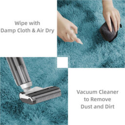 Ameha Large 160X230 Cm Soft Fluffy Tye Dye Teal Area Rugs For Kids Room Non Shedding High Pile Carpet For Lounge Non Slip Nursery Rug - thumbnail 5