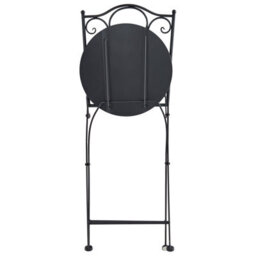 Wyld And Coco Outdoor Garden Bistro Set - Black Iron Frame, Terrazzo-Effect Ceramic Tabletop, 2-Seat Compact Design - thumbnail 9