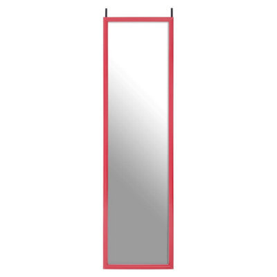 Orsina Pink Plastic Frame Over Door Mirror, Durable 124X34Cm Full-Length Mirror For Bedroom Or Bathroom - image 1