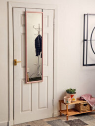 Orsina Pink Plastic Frame Over Door Mirror, Durable 124X34Cm Full-Length Mirror For Bedroom Or Bathroom - thumbnail 6