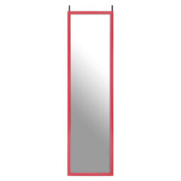 Orsina Pink Plastic Frame Over Door Mirror, Durable 124X34Cm Full-Length Mirror For Bedroom Or Bathroom