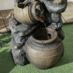 Outsunny Solar Water Feature With Led Lights And Pump 4 Tier Water Fountain - thumbnail 8