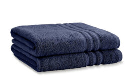 Catherine Lansfield Bathroom Zero Twist 500 Gsm Soft & Absorbent Cotton Bath Sheet Pair Navy