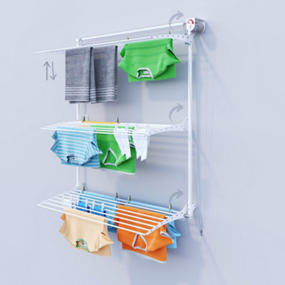 Foxydry Tower 128 Cm White, Multi-Level Freestanding Clothes Drying Rack With Compact Design, Right-Hand Clutch - image 1