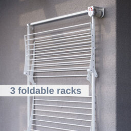 Foxydry Tower 128 Cm White, Multi-Level Freestanding Clothes Drying Rack With Compact Design, Right-Hand Clutch - thumbnail 2