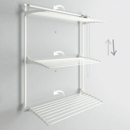 Foxydry Tower 128 Cm White, Multi-Level Freestanding Clothes Drying Rack With Compact Design, Right-Hand Clutch - thumbnail 8