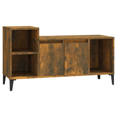 Berkfield Classic Tv Cabinet Smoked Oak 100X35X55 Cm Engineered Wood - image 1