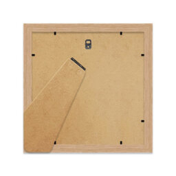 "6X6"" Oak Picture Frame - 6X6"" Square Frame With 4X4"" Mount For 6X6""/4X4"" Pictures Moderrn Style Thin Edge, 1 Pack" - thumbnail 3