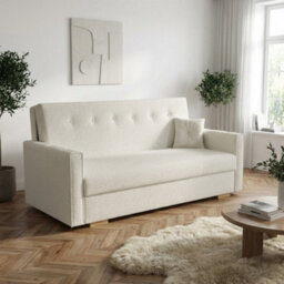 Viva Sonic Iv Sofa Bed With Storage Compartment Chipboard Frame Polyurethane Foam Wooden Legs 173X100X85Cm Cream - thumbnail 2