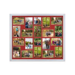 AK Frames 80X70Cm Silver Classic Multi Photo Frame With Crimson Mount - Holds 20 Apertures (18X) 6X4, (2X) 4X4 Photos - thumbnail 1