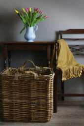 Red Hamper Ra008/1 Rattan Small Square Grey Rattan Log Basket - thumbnail 3