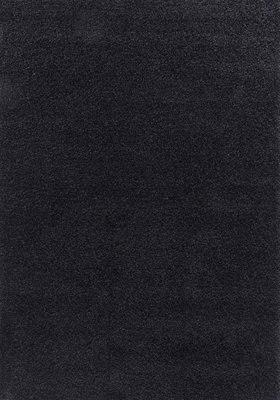 Modern Extra Large Small Soft 5Cm Shaggy Non Slip Bedroom Living Room Carpet Runner Area Rug - Black 80 X 150 Cm - image 1