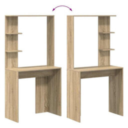 Walplus Desk With Shelf Sonoma Oak 78.5 X 37 X 154.5 Cm Engineered Wood - thumbnail 9