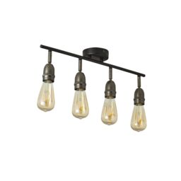 Inlight Catalyst Matt Pewter & Black Gunmetal Effect 4 Light Spotlight Bar - thumbnail 5