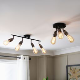 Inlight Catalyst Matt Pewter & Black Gunmetal Effect 4 Light Spotlight Bar - thumbnail 6
