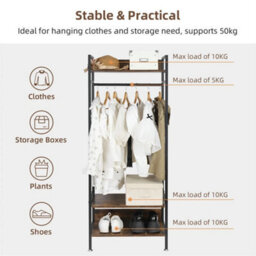 60X40X162Cm Industrial Bookcase Rustic Storage Cabinet Tall Shelf Metal Display Unit - thumbnail 3