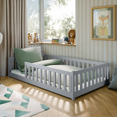 Arten Otis Grey 120 X 200Cm Eu Small Double Bed With Guardrails - Foam Bonnell Mattress Included - image 1